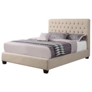 Upholstered Beds California King Chloe Upholstered Bed with Tufted Headboard & Neutral Color Fabric
