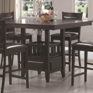 Jaden Square Counter Height Table with Center Storage Cabinet