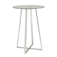 Bar Units and Bar Tables Glass Bar Table with Chrome Base