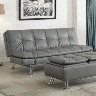Dilleston Sofa Bed in Futon Style with Chrome Legs