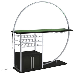 Risley - 2-Door Circular LED Home Bar Cabinet - Dark Charcoal