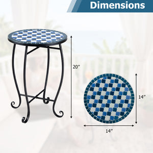 Robust metal frame with a stable X base<br>Features protective feet to avoid scratches<br>Serves as an outdoor side table or plant stand<br>Designed for backyard  poolside area  or indoors<br>Smooth surface for convenient maintenance<br>Assembly needed<br