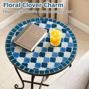 Robust metal frame with a stable X base<br>Features protective feet to avoid scratches<br>Serves as an outdoor side table or plant stand<br>Designed for backyard  poolside area  or indoors<br>Smooth surface for convenient maintenance<br>Assembly needed<br