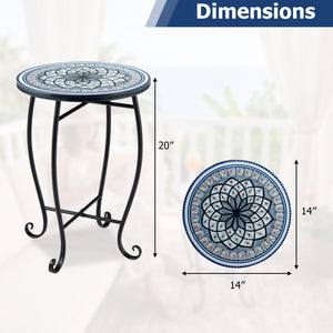 Robust metal frame with a stable X base<br>Features protective feet to avoid scratches<br>Serves as an outdoor side table or plant stand<br>Designed for backyard  poolside area  or indoors<br>Smooth surface for convenient maintenance<br>Assembly needed<br