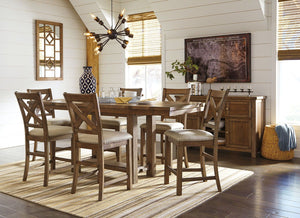 Moriville - Dark Gray - 7 Pc. - Counter Extension Table