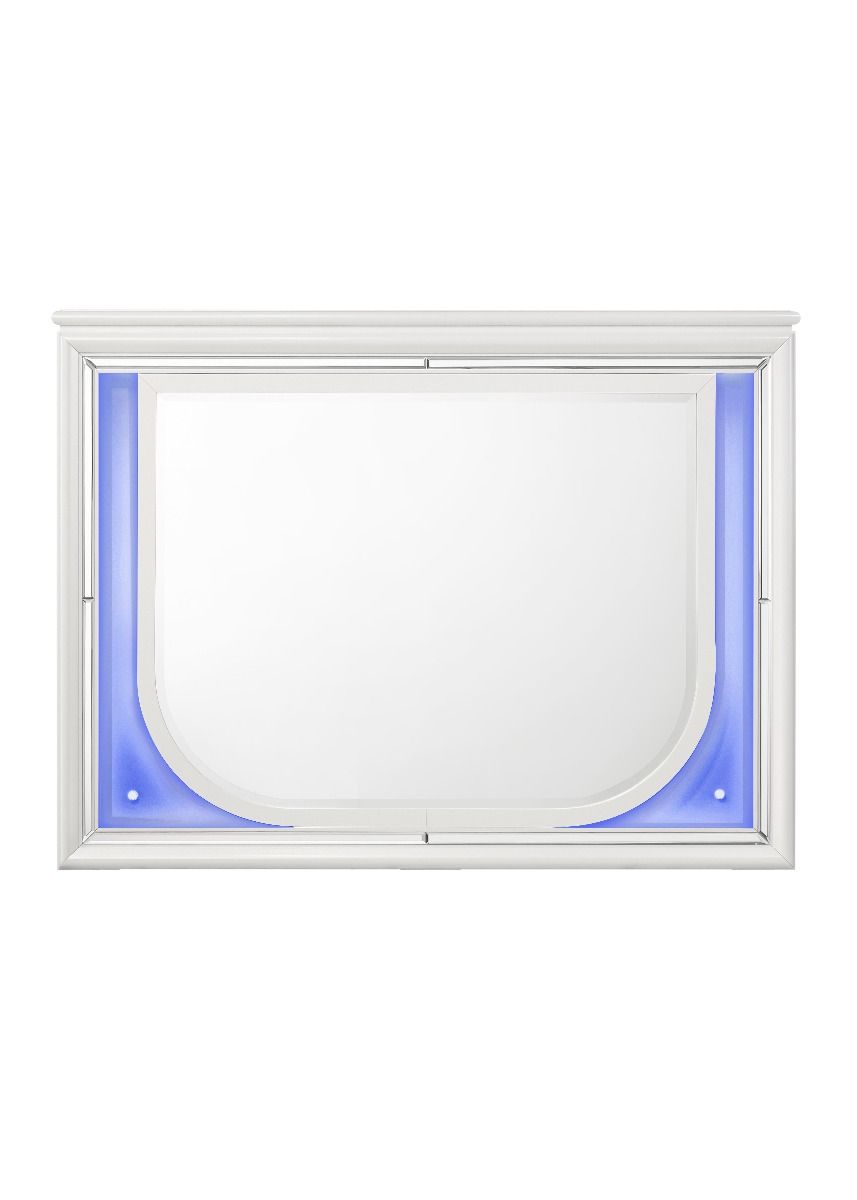 Modern & Elegant Design, Comfortable & Relaxing: LED Light provides soft light to create a relaxing room Durable & Long-Lasting Structure: Solid Wood & Composite Wood, Texture Increased Design: Mirror Trim Inlay