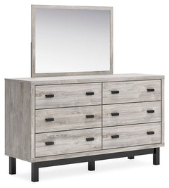Craft a contemporary hideaway without breaking the bank. An elegant juxtaposition of refined neutral hues, this two-toned dresser with mirror brings sleek style to your space. Matte black drawer handles enhance the sheer simplicity of its profile. With th