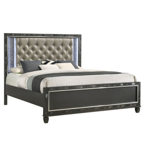 Discover the Radiance King Bed in Black Pearl, meticulously crafted for enduring stability and durability from a combination of Solid Rubberwood and manufactured woods. Its semi-gloss lacquer black pearl finish adds a silky, modern touch to this captivati