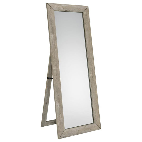 Elevate your dressing area with this versatile full-length floor mirror, blending style and practicality to enhance your daily routine. Its engineered wood frame and laminate veneer construction provide lasting durability, while the shatterproof tempered 
