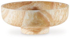 Naturally flowing swirls and neutral hues give this ceramic bowl a wonderfully organic feel. Its generous size makes it ideal for showcasing whatever floats your boat. Whether itâ€™s on an entryway table, desk or bookshelf, this striking bowl is a tastefu