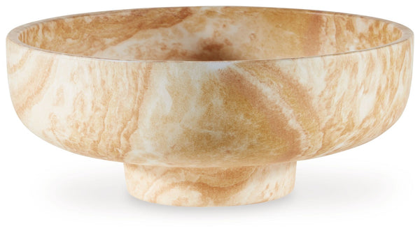 Naturally flowing swirls and neutral hues give this ceramic bowl a wonderfully organic feel. Its generous size makes it ideal for showcasing whatever floats your boat. Whether itâ€™s on an entryway table, desk or bookshelf, this striking bowl is a tastefu
