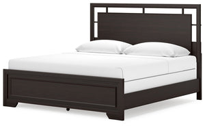 Covetown - Dark Brown - King Panel Bed