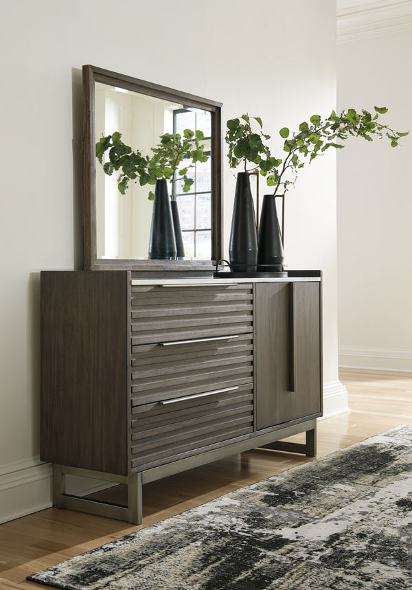  slats set in a contemporary herringbone pattern