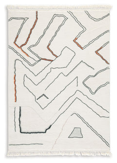 In a mesh of neutral tones, this accent rug features a modern abstract design that will warm your living space. Freeform lines with a knotted tassel edge elevate the look, and the medium pile height adds just the right amount of cushion underfoot. And it-