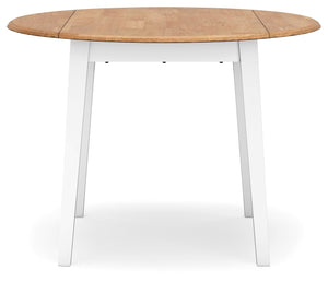 Gesthaven - Natural / White - Round Dining Room Drop Leaf Table