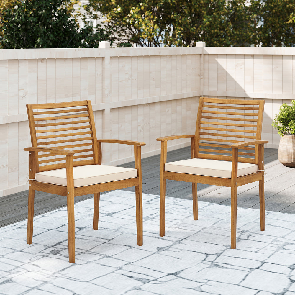 Acacia wood frame is sturdy  long-lasting and non-deformable<br>Soft sponge filling will relieve the pressure on your hip<br>Ergonomic backrest can fit the body of your contour<br>Armrests offer added relaxation for leisure time<br>Zippered cover is detac