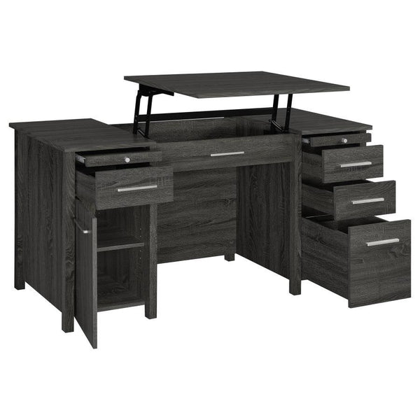 Dylan - 4-Drawer Lift Top Office Desk - Weathered Gray