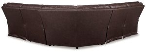 Punch Up - Walnut - 5-Piece Power Reclining Sectional