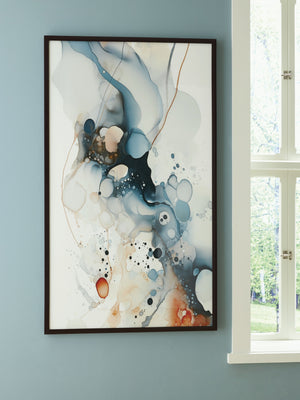  free-flowing shapes in shades of blue