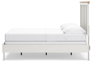 Linnocreek - White / Warm Brown - Full Panel Bed