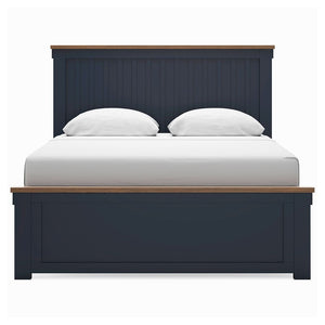 Landocken - Brown / Blue - Queen Panel Bed