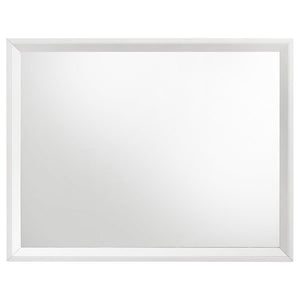  offering versatility to complement a variety of dressers. The mirror mounts to the b