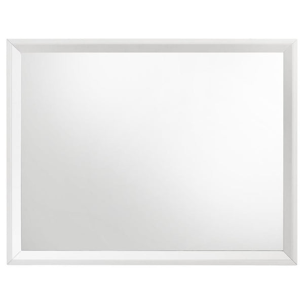  offering versatility to complement a variety of dressers. The mirror mounts to the b