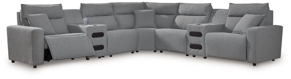 Looking cool and contemporary is great. But when it comes down to it, youâ€™re all about low-maintenance lounging. With the performance fabric on this power reclining sectional, cleaning spills is a breeze. Its modular design caters to your ever-changing 