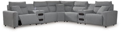 Looking cool and contemporary is great. But when it comes down to it, youâ€™re all about low-maintenance lounging. With the performance fabric on this power reclining sectional, cleaning spills is a breeze. Its modular design caters to your ever-changing 