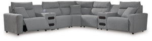 Looking cool and contemporary is great. But when it comes down to it, youâ€™re all about low-maintenance lounging. With the performance fabric on this power reclining sectional, cleaning spills is a breeze. Its modular design caters to your ever-changing 