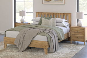 Bermacy - Light Brown - Queen Platform Panel Bed