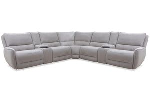 Stellar - 7 Piece Modular Power Reclining Sectional With Power Adjustable Headrests - Bloke Cotton