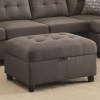 Stonenesse Grey Storage Ottoman With Button Tufting