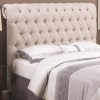 Devon California King Rolled Headboard in Beige Fabric