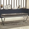 Benches Man-Made Leather Bench w/ Silver Metal Base