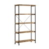 Barritt Small Wood and Metal Open Bookcase