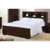 Jessica King Contemporary Bed with Storage Headboard and Built in Lighting