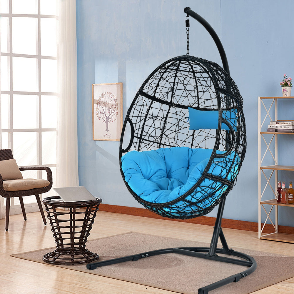 Rugged frame ensure the stability<br>Combined with non-slip pads for increased stability<br>Comfortable pillow and cushion are included for enhanced comfort<br>Safety hook and hanging chain provide better balance<br>Widely used indoor or outdoor<br>Relax 
