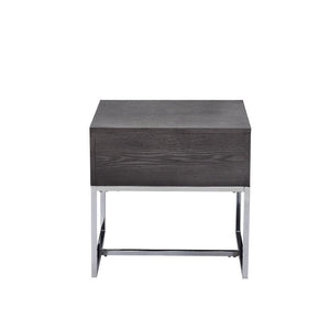  metal sled base. The minimalist style and neutral color scheme create