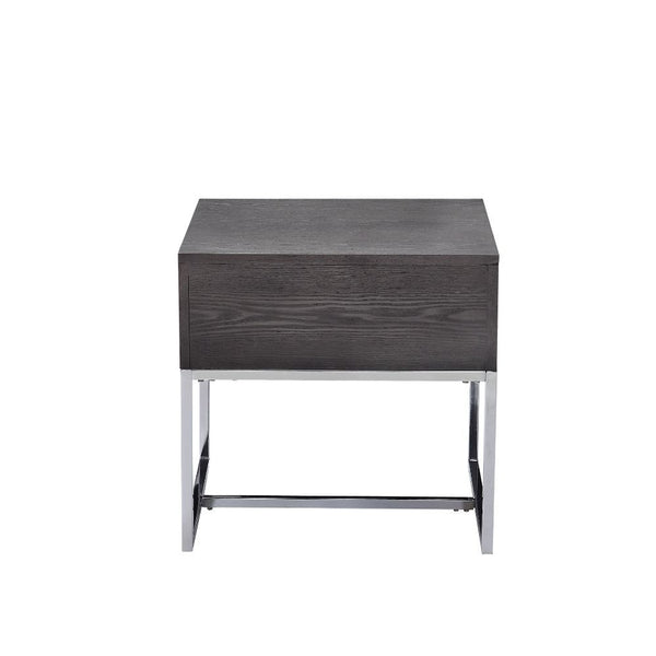  metal sled base. The minimalist style and neutral color scheme create