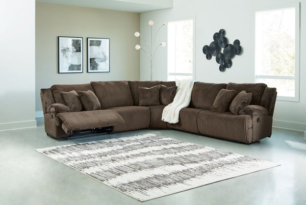 Top Tier - Chocolate - 5-Piece Reclining Sectional