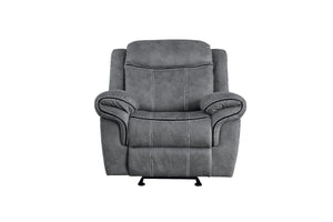 Zubaida - Glider Recliner - 2-Tone Gray Velvet