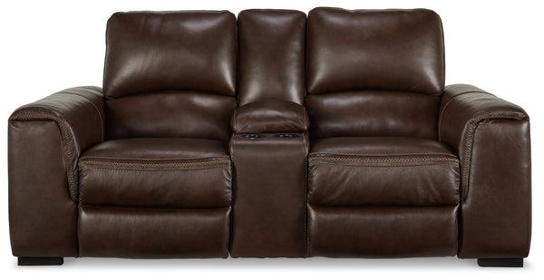 Alessandro - Walnut - PWR REC Loveseat/Con/Adj HDRST