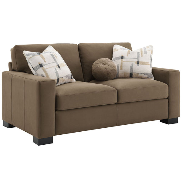 Elevate your home with the Darya collection, featuring plush pillows and wrapped in luxurious brown suede fabric. Its inviting design and soft, comfortable texture make it the perfect centerpiece for your living room. Whether you-'re relaxing after a long