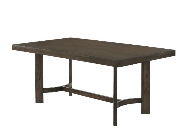 Sit down and dine in style with this must-have Farren dining group. It showcases an effortless yet beautiful trestle base. The table is finished in an espresso color that highlights the beauty of the wood. Try setting it at the center of your dining room,