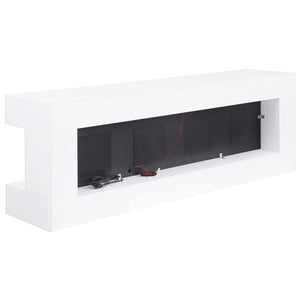 Vallerie - TV Stand With Visual Flame Box - White