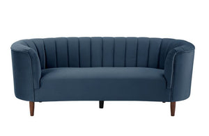 An ode to mid-century modern, the Millephri collection will help achieve this modern aesthetic. The pocket coil foam seating gives off the feel of sitting on a plush cloud. The pieces are upholstered in a gorgeous velvet fabric and feature deep channel tu