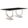 Antoine Stainless Steel Dining Table with Glass Top