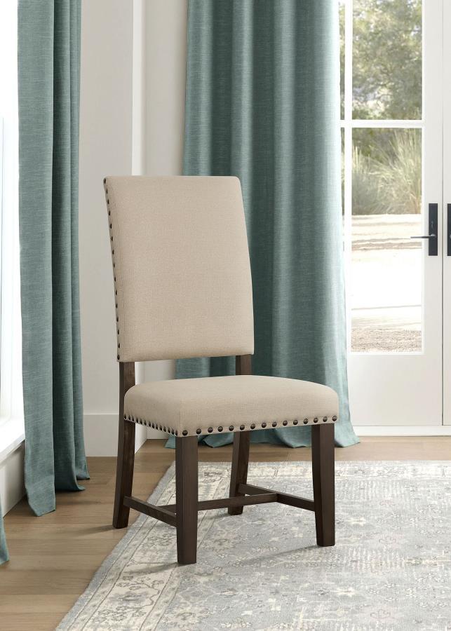 Pull up this simple classic Parsons chair to your favorite casual dining table and grab a fork. Clean lines and gently flared back. Armless chair makes it easy to reach for a second helping or sneak a bite to a doe-eyed furry beggar. Beautifully upholster