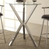 Bar Units and Bar Tables Round Pub Table with Glass Top and X-Shaped Chrome-Colored Base